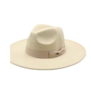 New! Wool / Felt Panama Hat One Size - Cream